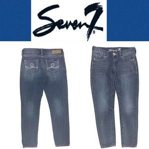Seven7 Ankle Skinny Jean Low Rise Thick Stitching